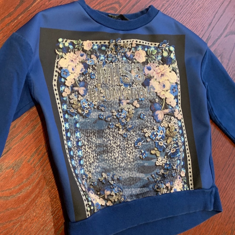 Miss Blumarine Gorgeous Kids Girl’s Embelished Crystals Top 8 years